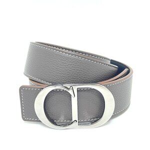 Dior Belt CD Logo Buckle Leather Brown